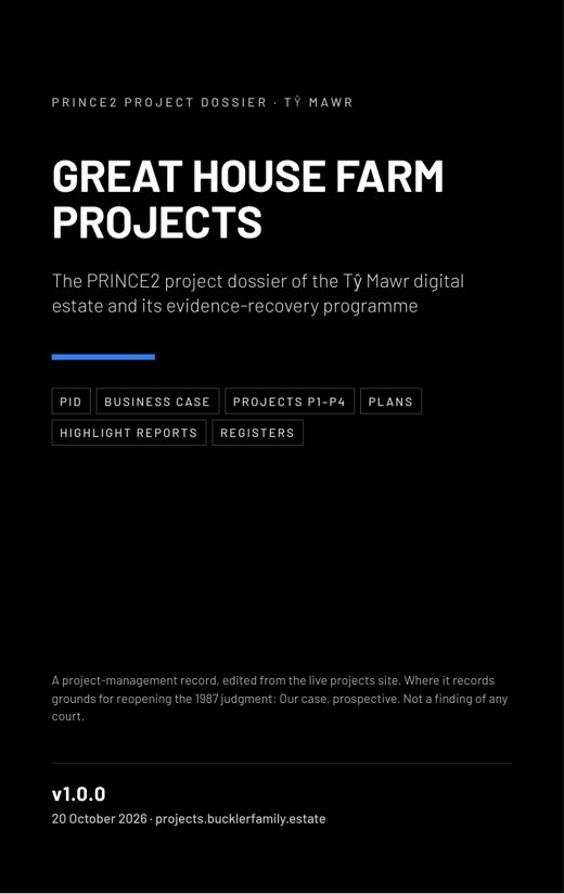 Cover: Great House Farm Projects, v0.0.2