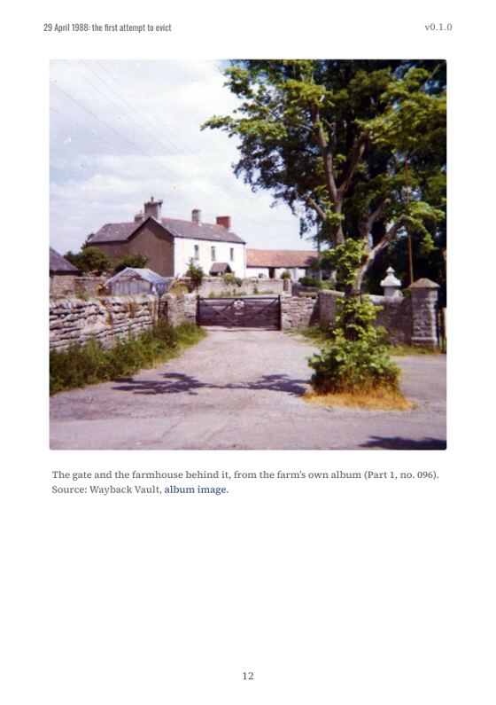 Sample page 13: The gate and the farmhouse, from the farm’s own album