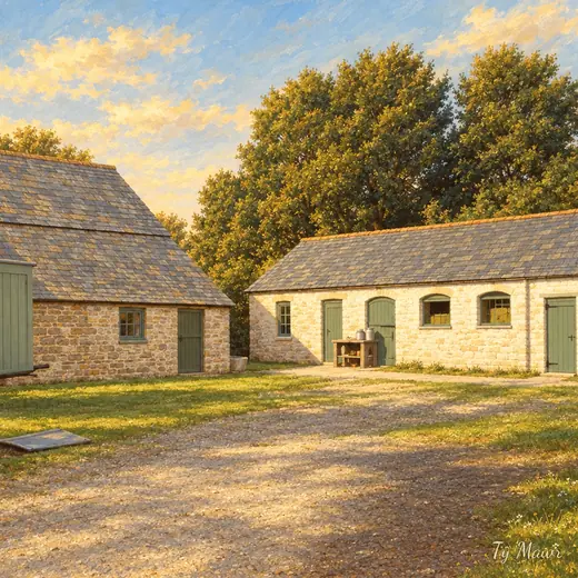 Stable Row at Noon