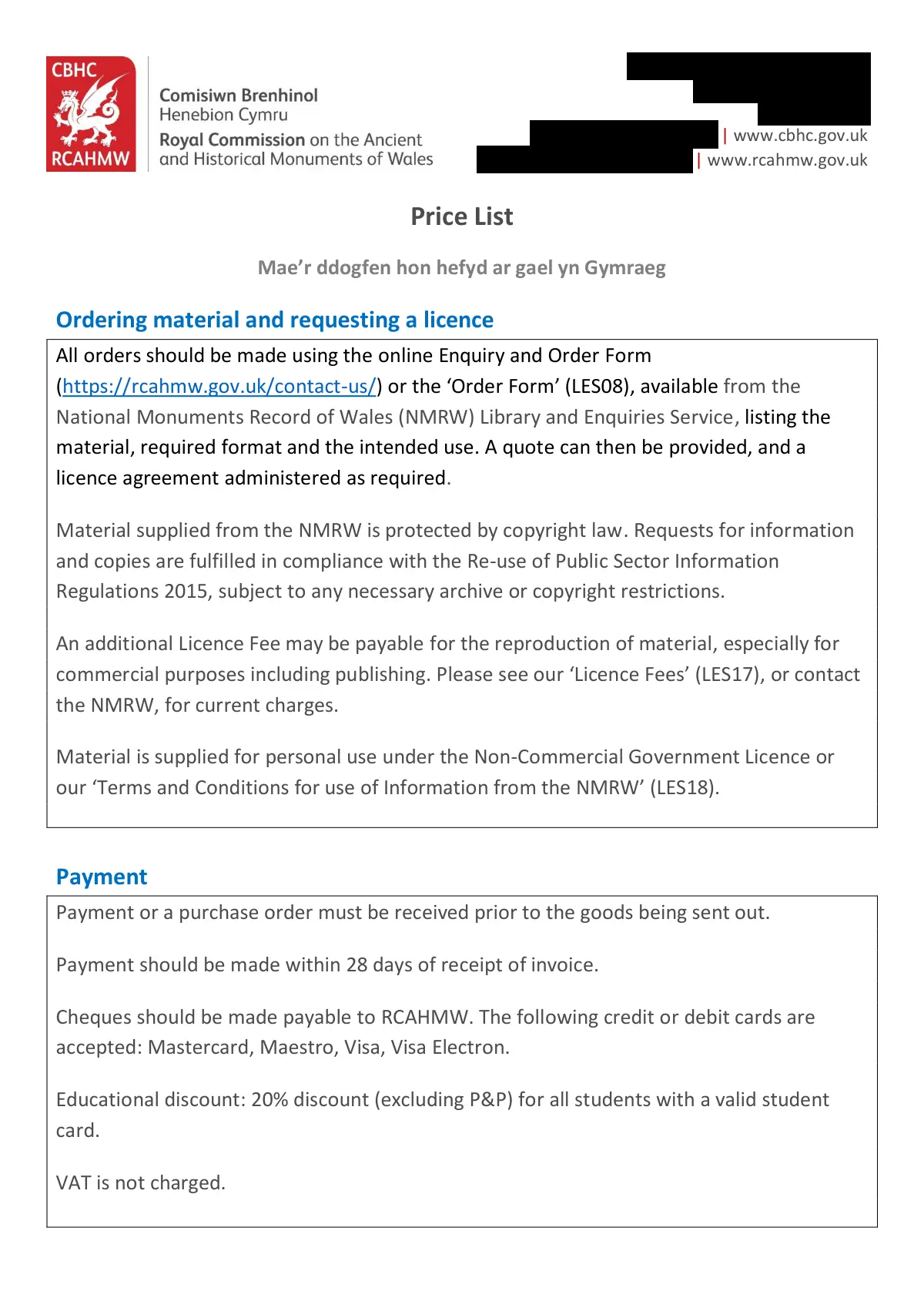 GHF-E106-R113-A1: first page of LES16 Price List 2026.pdf, personal details blacked out