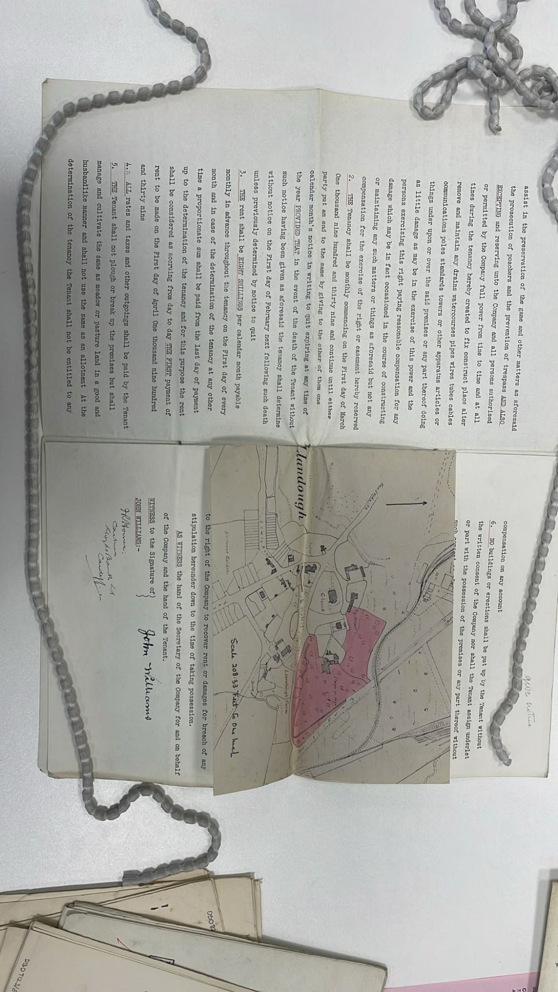 Plan attached to the 1939 Western Ground Rents tenancy to John Williams, showing the parcel east of the house